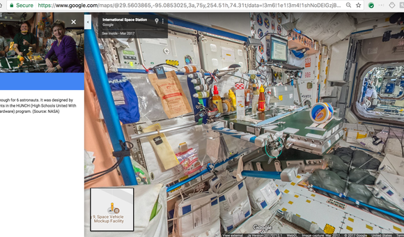 Google и NASA запустили виртуальную экскурсию по МКС